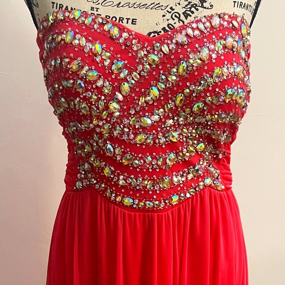 AS U WISH size 7 Coral Gown length dress - Picture 1 of 4